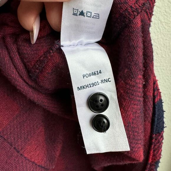 $178 Faherty Mens Legend Sweater Flannel Shirt Red Black Buffalo Size Large - Picture 9 of 13